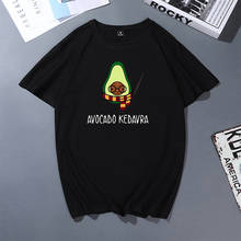 Camiseta de verão das mulheres de algodão bonito dos desenhos animados do gráfico do t da cópia do abacate do kawaii 2024 - compre barato