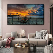 Sunset Beach View Canvas Paintings On the Wall Art Posters And Prints Landscape Nordic Art Pictures Home Wall Decoration Cuadros 2024 - buy cheap