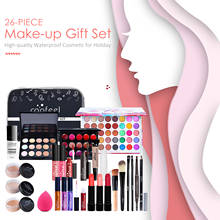 POPFEEL-Kit de maquillaje completo todo en uno, base, brillo de labios, lápiz de cejas, sombra de ojos, delineador de ojos, lápiz labial, 26 unidades 2024 - compra barato