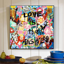 Abstract Canvas Painting Love Is The Answer Letter Poster and Print Wall Graffiti Art Pictures for Living Room Home Decor Cuadro 2024 - buy cheap