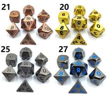 7pcs/Set dnd dice set upscale metal polyhedral dice dados rpg rol d6 d4 d8 d10 d12 d20 2024 - buy cheap