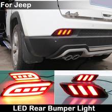 2Pcs For Jeep Compass 2017 2018 2019  LED Rear Bumper Reflector Lamp  Driving ligh And Brake Light 2024 - buy cheap