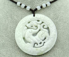 Pingente de dragão amuleto esculpido à mão pedra natural, pedra chinesa de cristal quartzo para fazer joias diy 2024 - compre barato