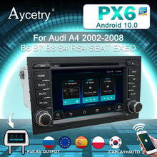 Gps da navegação do rádio do carro de px6 2 din android 10 para audi a4/b8/s4/rs4/8e/8f/b9/b7/b6/seat/exeo estéreo autoradio dvd player 4g 2024 - compre barato