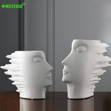 Chasing The Wind Man Ceramic Flower Pot Vase Face Sculpture Crafts Desktop Flower Arrangement Container Home Decorations 2024 - buy cheap