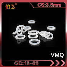 Anillo de silicona blanca, junta tórica de silicona/VMQ, sellado de goma CS3.5mm OD13/15/17/20mm, 10 unids/lote 2024 - compra barato