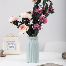 Vaso de flores decoração de casa vaso de plástico branco imitação cerâmica vaso de flores cesta de flores nordic decoração vasos para flores 2024 - compre barato