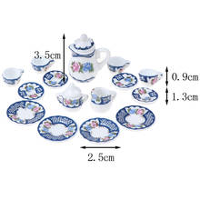1:12 Dollhouse Kitchen Miniature Porcelain Ceramic Tea Cup Set Flower Tableware Kitchen Dollhouse 2024 - buy cheap