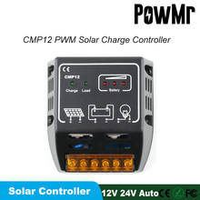 PowMr-controlador de carga Solar CMP12 PWM, regulador automático de batería de 12V y 24V para Panel de entrada de 120W y 240W con protección contra sobrecargas 2024 - compra barato