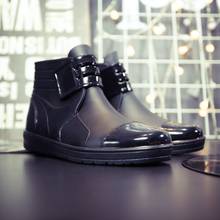 Men Rainboots Black Waterproof Rain Boots Ankle Water Shoes PVC Male Fashion Flat Non-slip Comfortable 2024 - buy cheap
