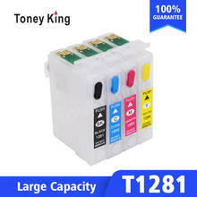 Toney King Refillable Cartridge For Epson T1281 T1282 T1283 T1284 Ink Cartridges For Stylus S22 SX125 SX130 SX230 SX235W Printer 2024 - buy cheap