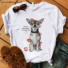 Camiseta con estampado de Chihuahua para mujer, ropa con diseño de chica encantadora, divertida 2024 - compra barato