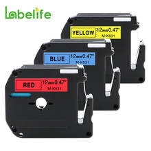 Labelife paquete de 3 Combo MK431 MK631 MK731 rojo/amarillo/verde 12mmLabel cinta para hermano p-touch cinta plástica no laminada 2024 - compra barato