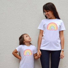 Family Tshirts rainbow mommy and daughter matching clothes mother MINI and MAMA Fashion Family Look Cotton mommy and me clothes 2024 - buy cheap