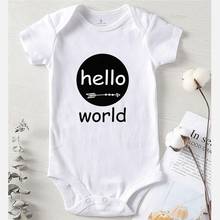 Monos con estampado de Hello Word para niños, ropa de invierno para recién nacidos 2024 - compra barato
