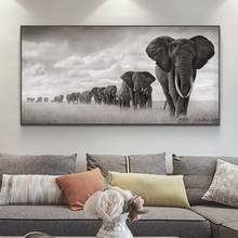 African Elephants Canvas Paintings On the Wall Art Posters And Prints African Animals Canvas Pictures For Home Living Room Decor 2024 - buy cheap