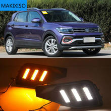 1 Set Turn Signal Fog Lamp Cover 12V ABS LED DRL Car Styling For Volkswangen VW T-Cross tcross 2019 2020 Daytime Running Lights 2024 - buy cheap