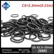 10PCS/lot Rubber Black NBR CS5.3mm ID42.3/43.7/45/46.2/47.5/48.7/50mm O Ring Gasket Oil resistant waterproof 2024 - buy cheap