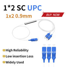 SC/UPC Fiber Optical PLC Splitter SC 1 X 2 Mini Steel Tube Type 1x2 0.9mm Fiber Opitc Splitter Micro-Enclosed Splitter 2024 - buy cheap