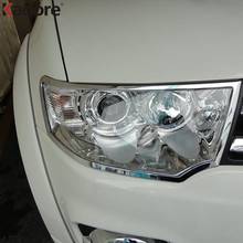 Frente cabeça luz da lâmpada capa guarnição para mitsubishi challenger pajero sport 2011 2012 2013 2014 chrome farol do carro quadro guarnição 2 pçs 2024 - compre barato