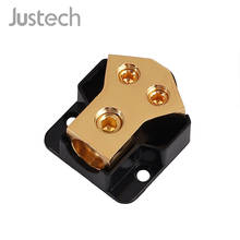 Justech 1Pcs 2 Way Amp Copper Power Distribution Block 0/2/4 Gauge in 4/8/10 Gauge Out For Auto Boat Car Audio Splitter 2024 - buy cheap