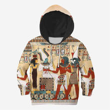 Египетские толстовки, футболка, Детский свитшот с 3D принтом, куртка, футболки для мальчиков и девочек, забавные костюмы для косплея с животными 2024 - купить недорого