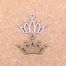 18pcs Charms hollow crown 20x30mm Antique Pendants,Vintage Tibetan Silver Jewelry,DIY for bracelet necklace 2024 - buy cheap