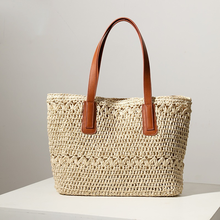 Плетеная соломенная сумка-тоут на плечо, дизайнерский саквояж большой вместимости для пляжа и путешествий, лето 2021 2024 - купить недорого