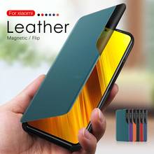 Magnetic Smart View Case For Xiaomi 11 Redmi Note 10 9 9S 8 8T 9T 10T Lite K40 Pro 9A C POCO M3 X3 NFC Leather Stand Phone Cover 2024 - купить недорого