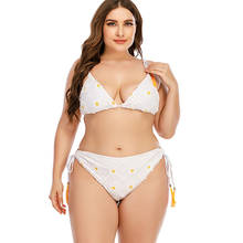 Conjunto de biquíni de cintura alta plus size, traje de banho feminino de tamanho grande, push up, moda praia, verão 2021 2024 - compre barato