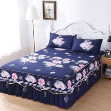 Sábana de cama de encaje con estampado de flores, cubierta de sábana ajustada, colcha elegante para el hogar, ropa de cama, decoración de colchón para dormitorio, 1 ud., 2020 2024 - compra barato