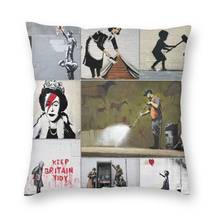 Banksy Graffiti Merchandise Cushion Cover Sofa Home Decorative Street Pop Art Square Throw Pillow Case 45x45cm 2024 - buy cheap