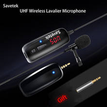 Savetek UHF Lavalier отворотом Беспроводной Микрофон диктофон микрофон Запись Vlog Youtube Tiktok для телефона Pad PC Android 2024 - купить недорого