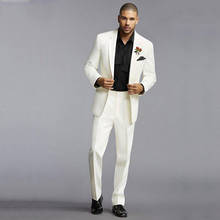 Terno de noivo feito sob medida, terno masculino com lapela alta moda para casamento, terno de festa de duas peças (jaqueta + calça) 2024 - compre barato