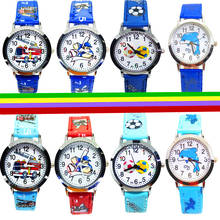 Children Watch Cartoon Print Leather Strap 4 Styles Dolphin Football Baseball Fire Truck Kids Watches for Boy Girl Gift Clock 2024 - buy cheap