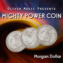 Moneda de Mighty Power (dólar) de Oliver, Satge trucos de Magia, penetración de monedas divertida, Magia, ilusión, accesorios para trucos 2024 - compra barato