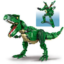 Jurassic Park World Tyrannosaurus Rex Attack Dragon MOC Model Building Bricks Dinosaurs DIY Blocks Classic Movie Kids Toys Gift 2024 - buy cheap