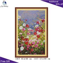 Joy monday flores pastoral, ponto cruz h807 14ct 11ct estampado e contagem, decoração para casa, flores pastoral diy, kits de ponto cruz 2024 - compre barato