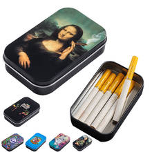 Caja de cigarrillos Mona Lisa, contenedor de hierba de Metal para fumar, accesorios de hierba, puede almacenar 20 cigarrillos 2024 - compra barato