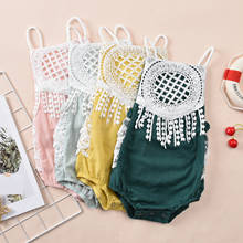 0-18M Summer Newborn Infant Clothing Newborn Baby Girls Princess Sleeveless Lace Tassel Romper Jumpsuits Holiday Cotton Outfits 2024 - buy cheap