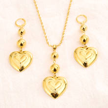 gold heart Necklace Earring Set Women Party Gift  heart Jewelry Sets daily wear mother gift DIY charms women girls  Fine Jewelry 2024 - buy cheap