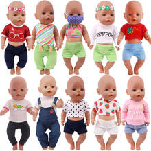 Reborn Baby Doll Cute Clothes For Baby New Born T-Shirt & Pants For 18 Inch&43 Cm Accessories For Girl Kid Toy Gifts 2024 - buy cheap