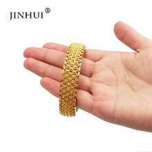 Jin Hui New Fashion Luxury Gold Color Jewelry leaves Bangles Women Ethiopian Bracelets Middle East African Party wedding Gifts 2024 - buy cheap