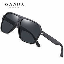 Óculos de sol polarizado para homens, óculos retangular tr90 de grandes dimensões, óculos preto de designer de marca para mulheres, óculos uv400 2024 - compre barato