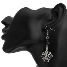 Pendiente de araña con diseño de araña para mujer, aretes colgantes con cuentas negras, joyería Gótica para regalo de Halloween E1951, 1 par 2024 - compra barato