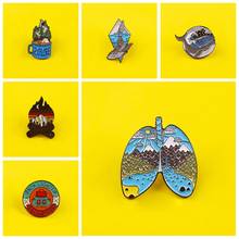 Scenery Round Badges Icon On The Backpack Lapel Pin Bags Badge Gifts Brooches For Clothes Accessories Jeans Jackets Metal Badges 2024 - buy cheap