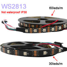 Faixa de luz de led ws2813 de 5 lâmpadas, sinal duplo, 30/60 pixels/led/m, atualizado ws2812b, dc5v, ip30/ip65/ip67, pcb preto/branco 2024 - compre barato