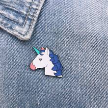 cartoon cute animal color horse horn enamel brooch pin custom alloy badge cowboy clothes bag accessories sweet jewelry gift 2024 - buy cheap