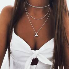 Bohemian Women Multi Layered Dolphin Tail Pendant Necklace Fashion Silver Color Link Chain Choker Necklaces for Lover Collares 2024 - buy cheap