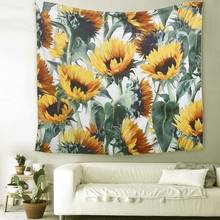 Tapiz de girasol colgante de pared, manta de paisaje bohemio, decoraciones para el hogar para sala de estar, dormitorio, decoración del dormitorio 2024 - compra barato